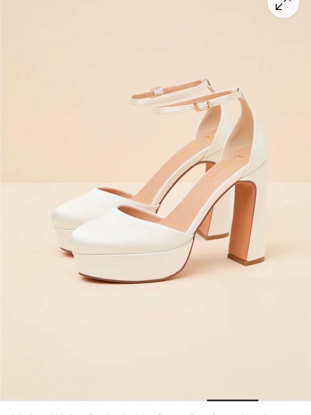 Lulu's White Platform Ankle-Strap Block Heels